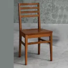 Sedia da Cucina in Legno di Faggio e Seduta in Legno Massello - Rabasse Viadurini