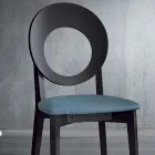 Sedia da Cucina in Legno e Tessuto Design Moderno Made in Italy - Marrine Viadurini