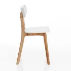 Sedia da Cucina in Legno Massello Bianco e Tinto Rovere 2 Pezzi - Tonino Viadurini