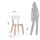 Sedia da Cucina in Legno Massello Bianco e Tinto Rovere 2 Pezzi - Tonino Viadurini