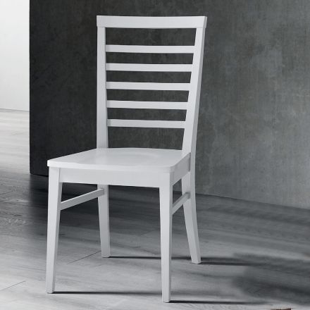 Sedia da Cucina in Legno Massello di Faggio Design Italiano - Jeanine Viadurini