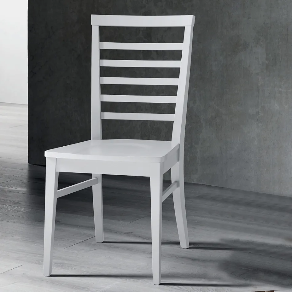 Sedia da Cucina in Legno Massello di Faggio Design Italiano - Jeanine Viadurini