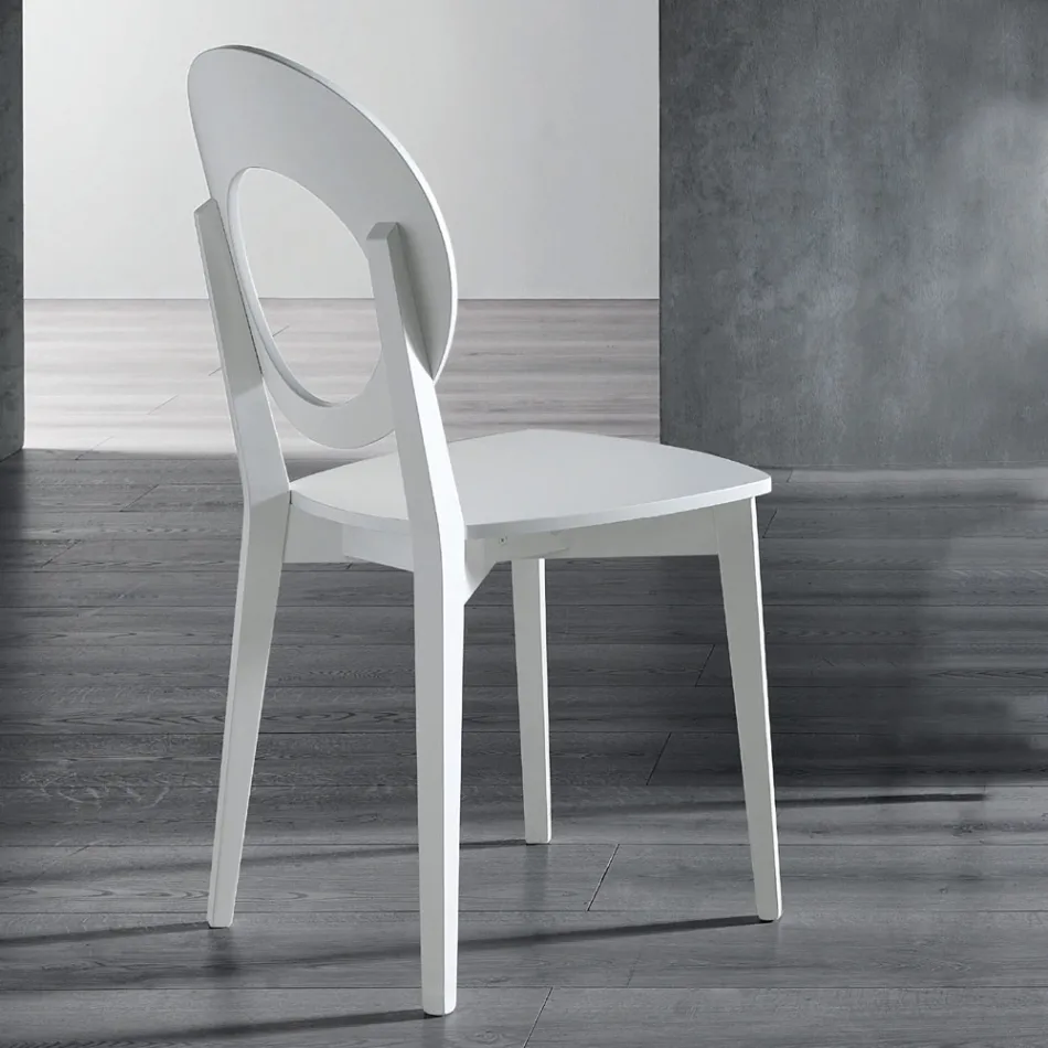 Sedia da Cucina in Legno Massello di Faggio Design Italiano - Marrine Viadurini