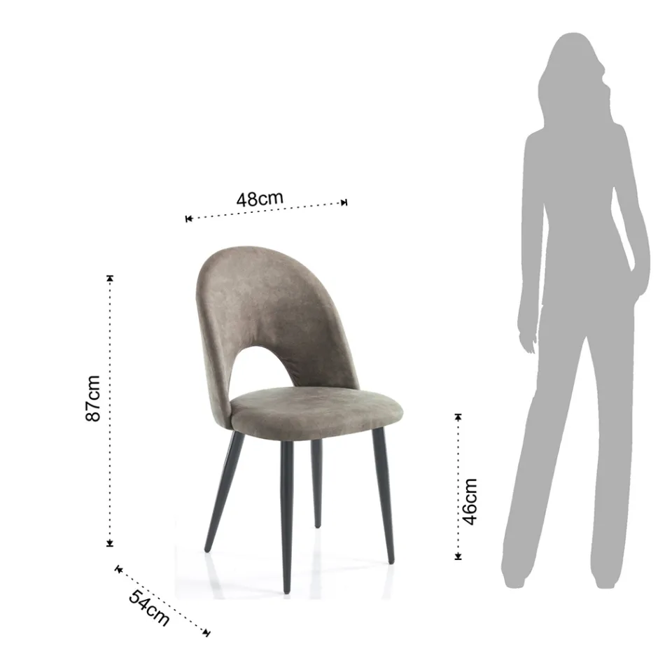 Sedia da Cucina in Pelle Sintetica Effetto Invecchiato 4 Pezzi - Renetta Viadurini