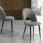 Sedia da Cucina in Pelle Sintetica Effetto Invecchiato 4 Pezzi - Renetta Viadurini