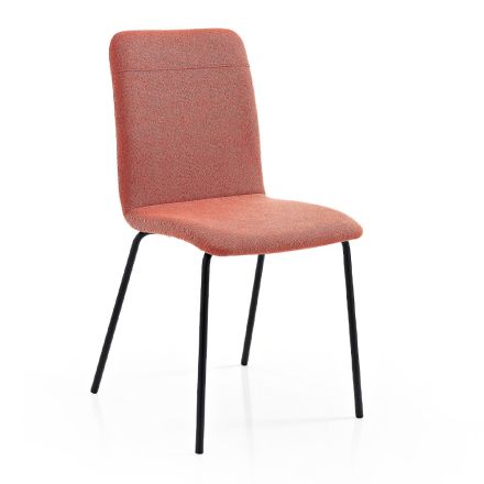 Sedia da Cucina in Tessuto Colorato e Metallo Design Moderno - Hermione Viadurini