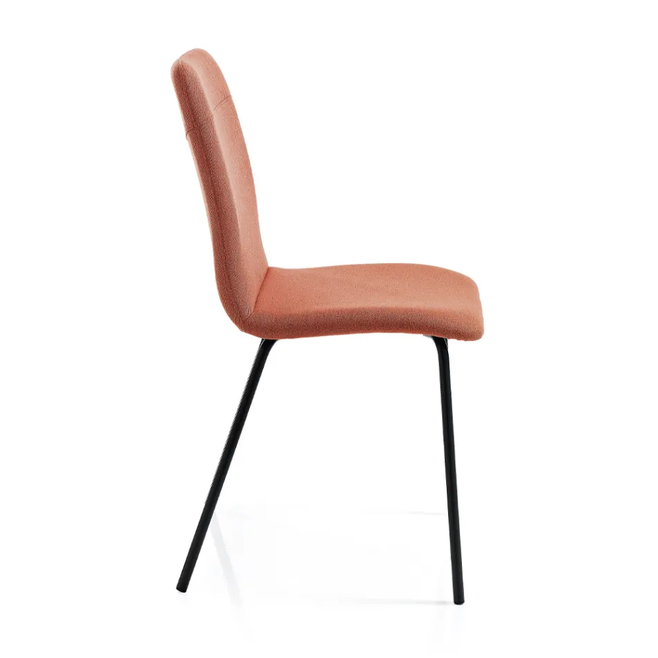 Sedia da Cucina in Tessuto Colorato e Metallo Design Moderno - Hermione Viadurini