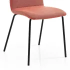 Sedia da Cucina in Tessuto Colorato e Metallo Design Moderno - Hermione Viadurini