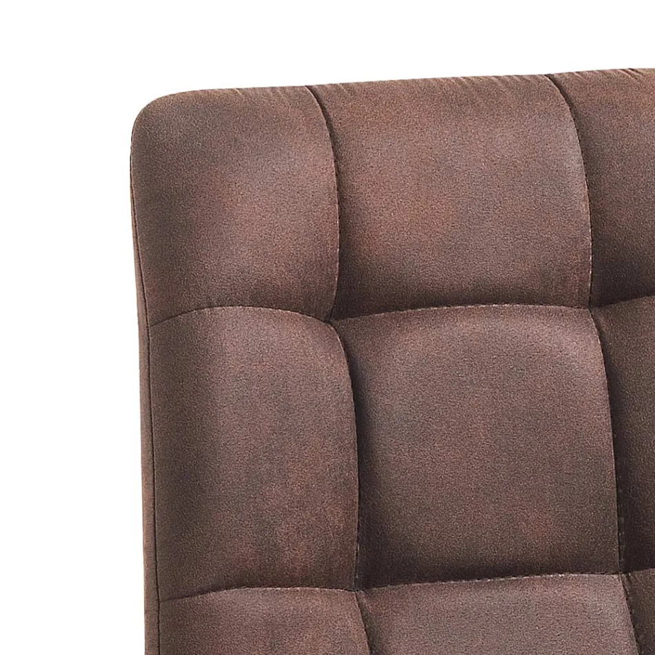 Sedia da Cucina in Tessuto con Gambe in Metallo Nero 4 Pezzi - Celeste Viadurini