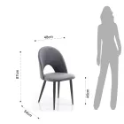 Sedia da Cucina in Tessuto Effetto Velluto e Metallo 4 Pezzi - Renetta Viadurini