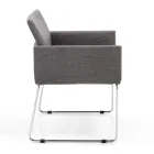 Sedia da Cucina in Tessuto Grigio con Base in Metallo 2 Pezzi - Persiana Viadurini