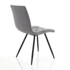 Sedia da Cucina in Tessuto Grigio e Metallo Nero Opaco 2 Pezzi - Scirocco Viadurini