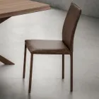 Sedia da Cucina Interamente Rivestita in Ecopelle Made in Italy, 2 Pezzi - Maria Viadurini