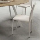 Sedia da Cucina Interamente Rivestita in Ecopelle Made in Italy, 2 Pezzi - Maria Viadurini