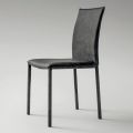 Sedia da Cucina Interamente Rivestita in Ecopelle Made in Italy, 2 Pezzi - Maria