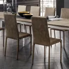 Sedia da Cucina Interamente Rivestita in Ecopelle Made in Italy, 2 Pezzi - Maria Viadurini