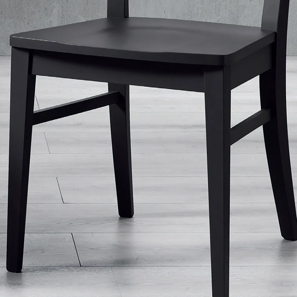 Sedia da Cucina Legno Massello di Faggio Design Elegante Italiano - Rosita Viadurini