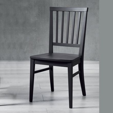 Sedia da Cucina Legno Massello di Faggio Design Elegante Italiano - Rosita Viadurini