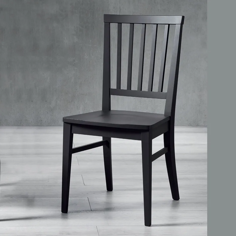 Sedia da Cucina Legno Massello di Faggio Design Elegante Italiano - Rosita Viadurini