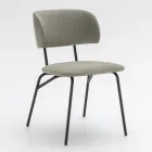 Sedia da Cucina Rivestita in Microfibra Made in Italy, 2 Pezzi - Rebecca Viadurini