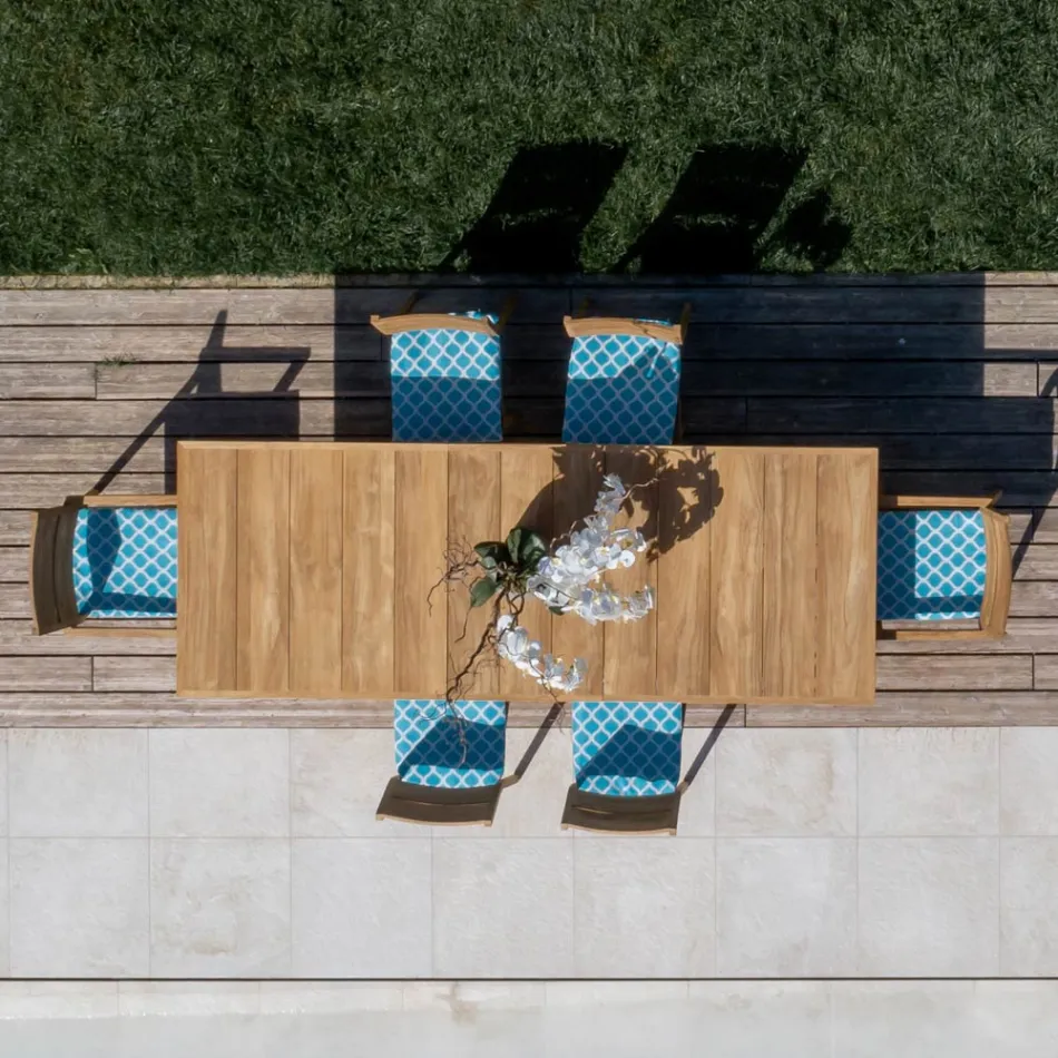 Sedia da Esterno con Braccioli in Legno Teak - Marie Viadurini