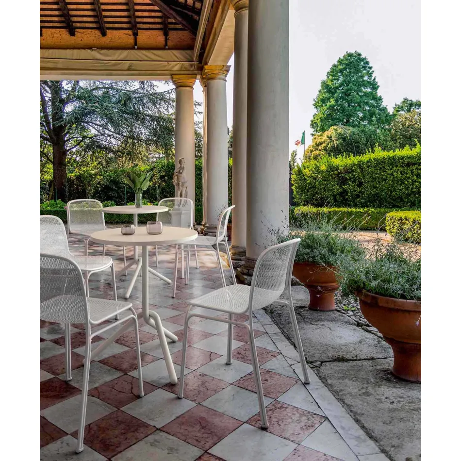 Sedia da Esterno Impilabile in Metallo Made in Italy, 4 Pezzi - Prunella Viadurini