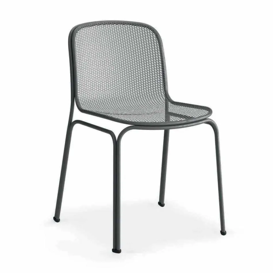 Sedia da Esterno Impilabile in Metallo Made in Italy, 4 Pezzi - Prunella Viadurini