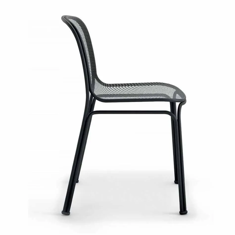 Sedia da Esterno Impilabile in Metallo Made in Italy, 4 Pezzi - Prunella Viadurini