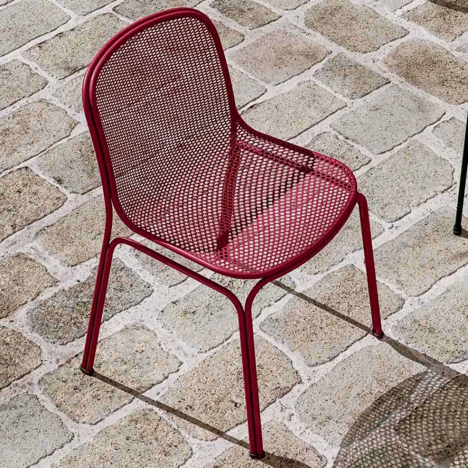 Sedia da Esterno Impilabile in Metallo Made in Italy, 4 Pezzi - Prunella Viadurini