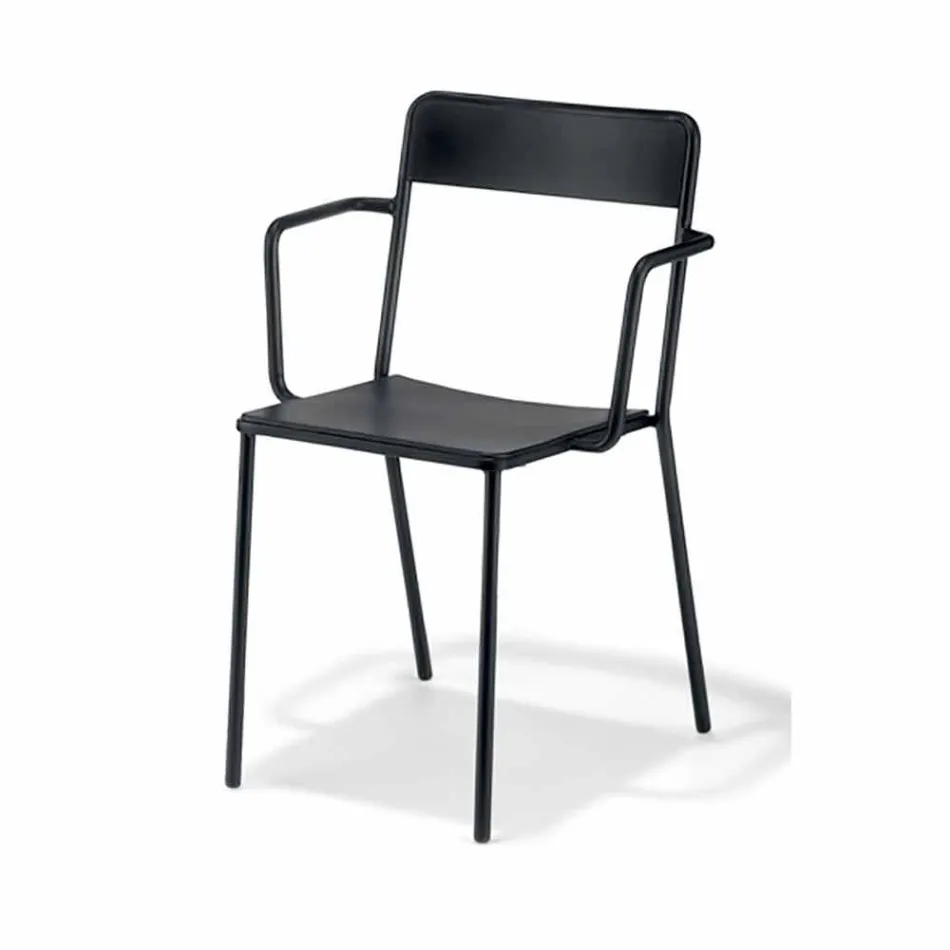 Sedia da Esterno Impilabile in Metallo Made in Italy, 4 Pezzi - Xylia Viadurini