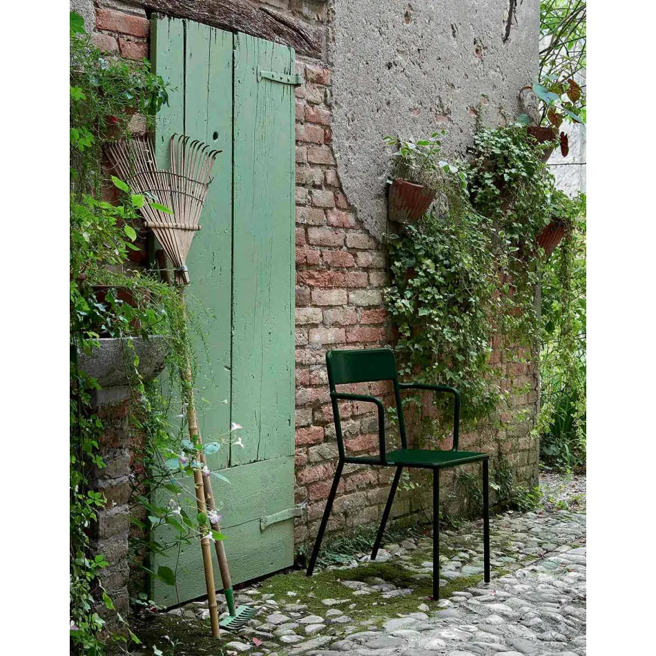 Sedia da Esterno Impilabile in Metallo Made in Italy, 4 Pezzi - Xylia Viadurini