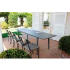 Sedia da Esterno Impilabile in Metallo Verniciato Made in Italy, 4 Pezzi - Tulle Viadurini