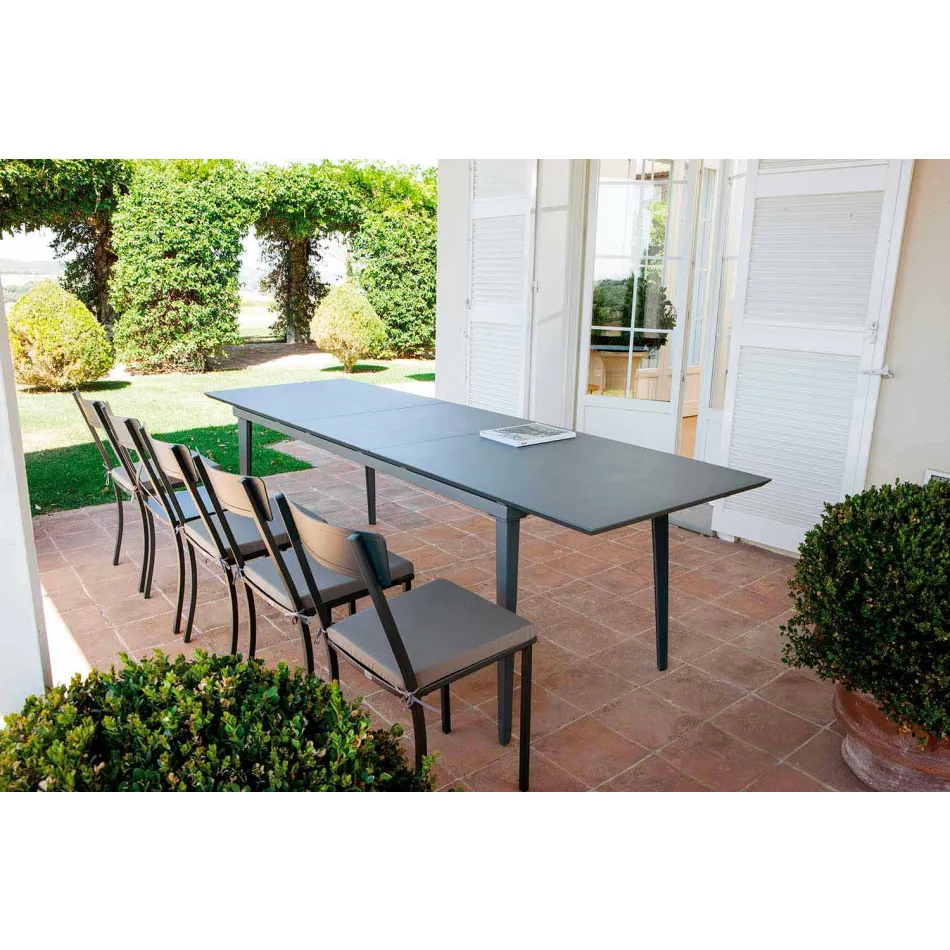 Sedia da Esterno Impilabile in Metallo Verniciato Made in Italy, 4 Pezzi - Tulle Viadurini