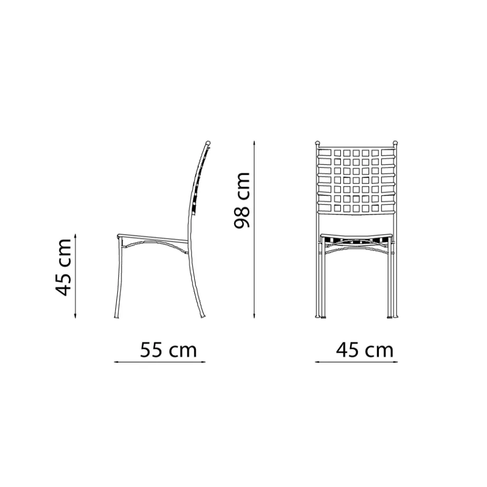 Sedia da Esterno in Acciaio Zincato Impilabile 4 Pezzi Made in Italy - Sibo  Viadurini