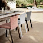 Sedia da Esterno in Alluminio con o Senza Cuscino, Alta Qualità, 4 pz - Filomena Viadurini