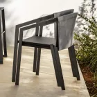 Sedia da Esterno in Alluminio con o Senza Cuscino, Alta Qualità, 4 pz - Filomena Viadurini