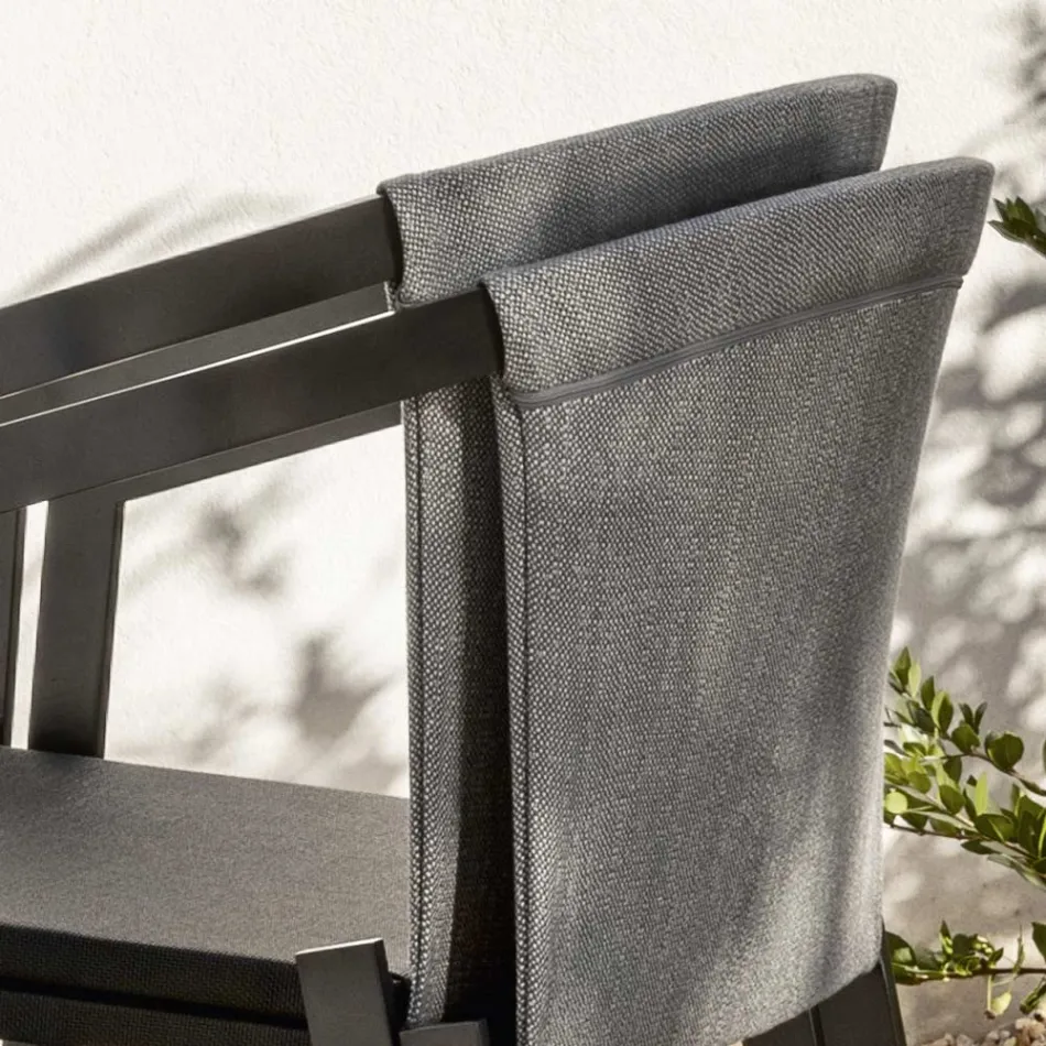 Sedia da Esterno in Alluminio con o Senza Cuscino, Alta Qualità, 4 pz - Filomena Viadurini