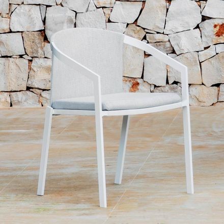 Sedia da Esterno in Alluminio con o Senza Cuscino, Alta Qualità, 4 pz - Filomena Viadurini