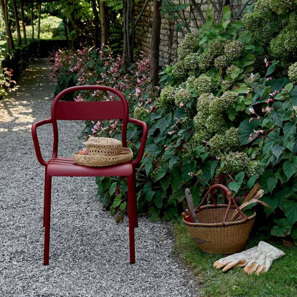 Sedia da Esterno in Alluminio Impilabile Made in Italy, 4 Pezzi - Ulyssa Viadurini