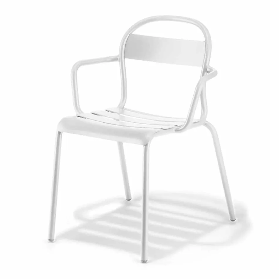 Sedia da Esterno in Alluminio Impilabile Made in Italy, 4 Pezzi - Ulyssa Viadurini