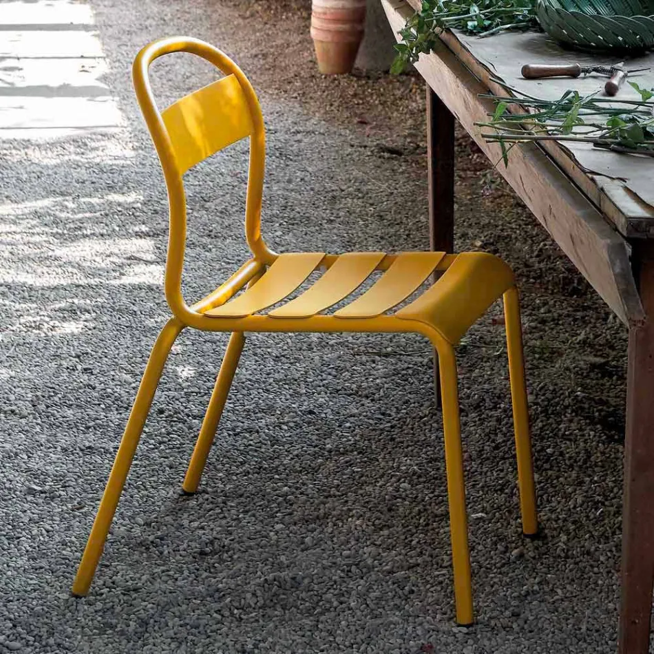 Sedia da Esterno in Alluminio Impilabile Made in Italy, 4 Pezzi - Ulyssa Viadurini
