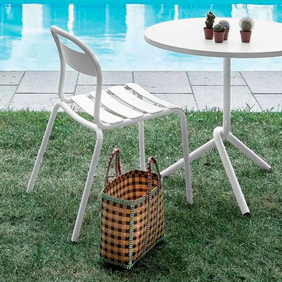 Sedia da Esterno in Alluminio Impilabile Made in Italy, 4 Pezzi - Ulyssa Viadurini