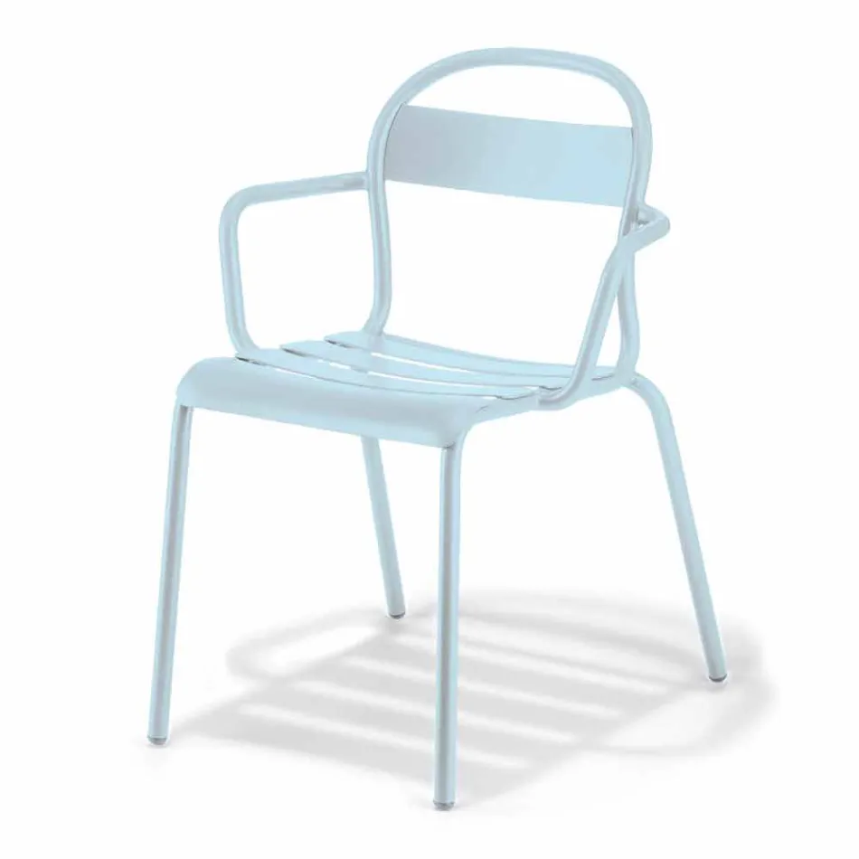 Sedia da Esterno in Alluminio Impilabile Made in Italy, 4 Pezzi - Ulyssa Viadurini