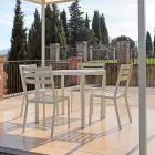 Sedia da Esterno in Ferro Verniciato Bianco Perla Made in Italy 4 Pezzi - Bernie Viadurini
