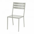 Sedia da Esterno in Ferro Verniciato Bianco Perla Made in Italy 4 Pezzi - Bernie