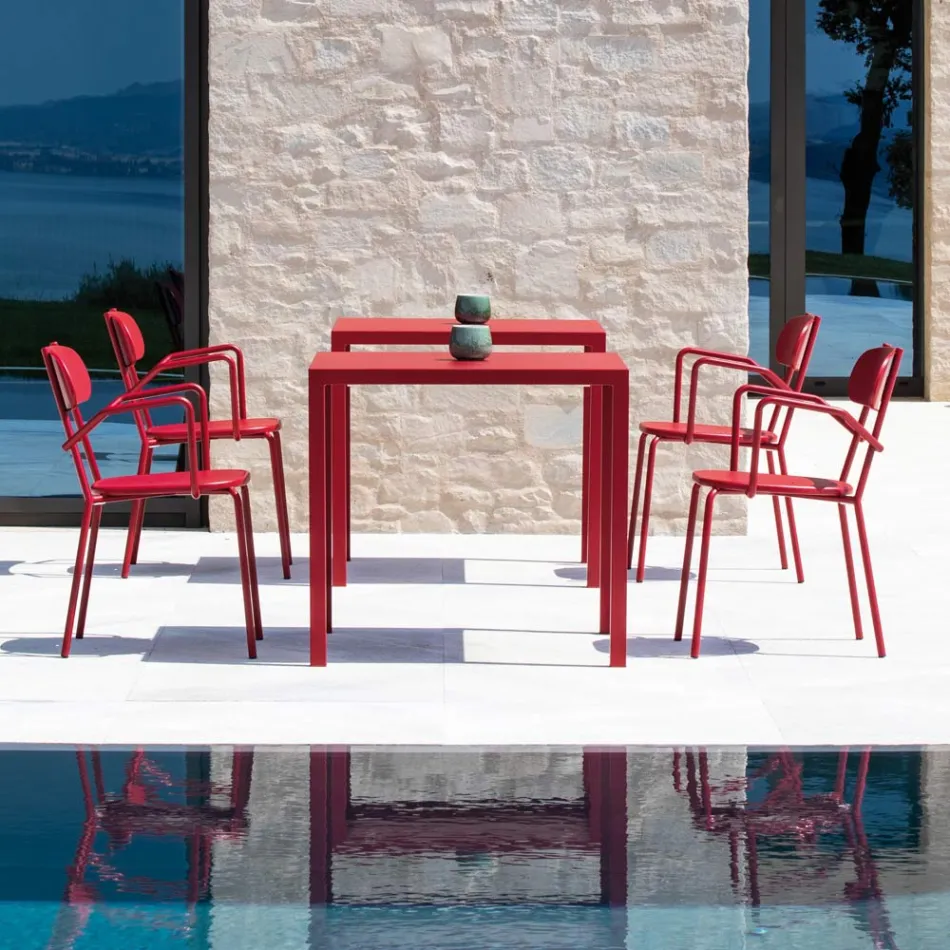 Sedia da Esterno in Metallo con Braccioli Made in Italy 4 Pezzi - Pixie Viadurini