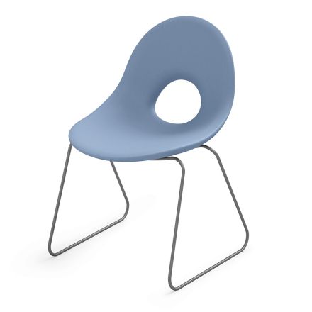 Sedia da Esterno in Polietilene e Base Ferro Made in Italy 2 pezzi - Ashley Viadurini