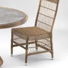 Sedia da Esterno in Polyrattan con Cuscino Opzionale - Gigi Viadurini