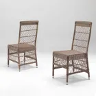 Sedia da Esterno in Polyrattan con Cuscino Opzionale - Gigi Viadurini