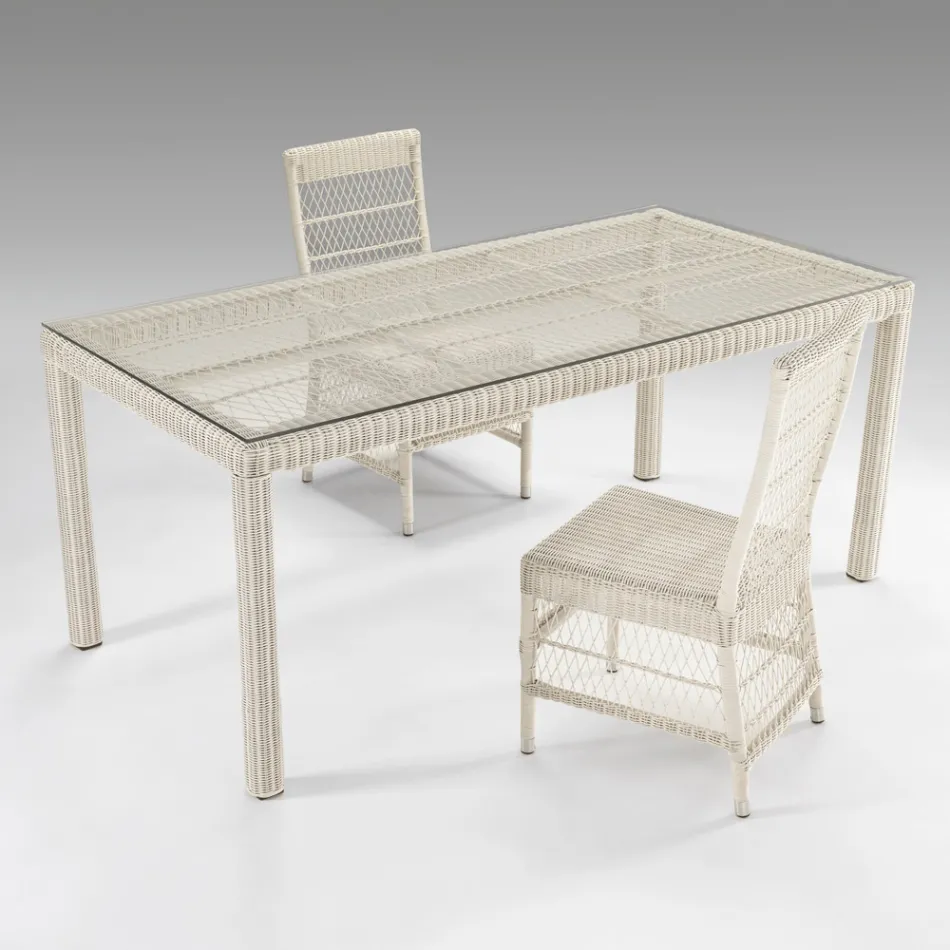 Sedia da Esterno in Polyrattan con Cuscino Opzionale - Gigi Viadurini